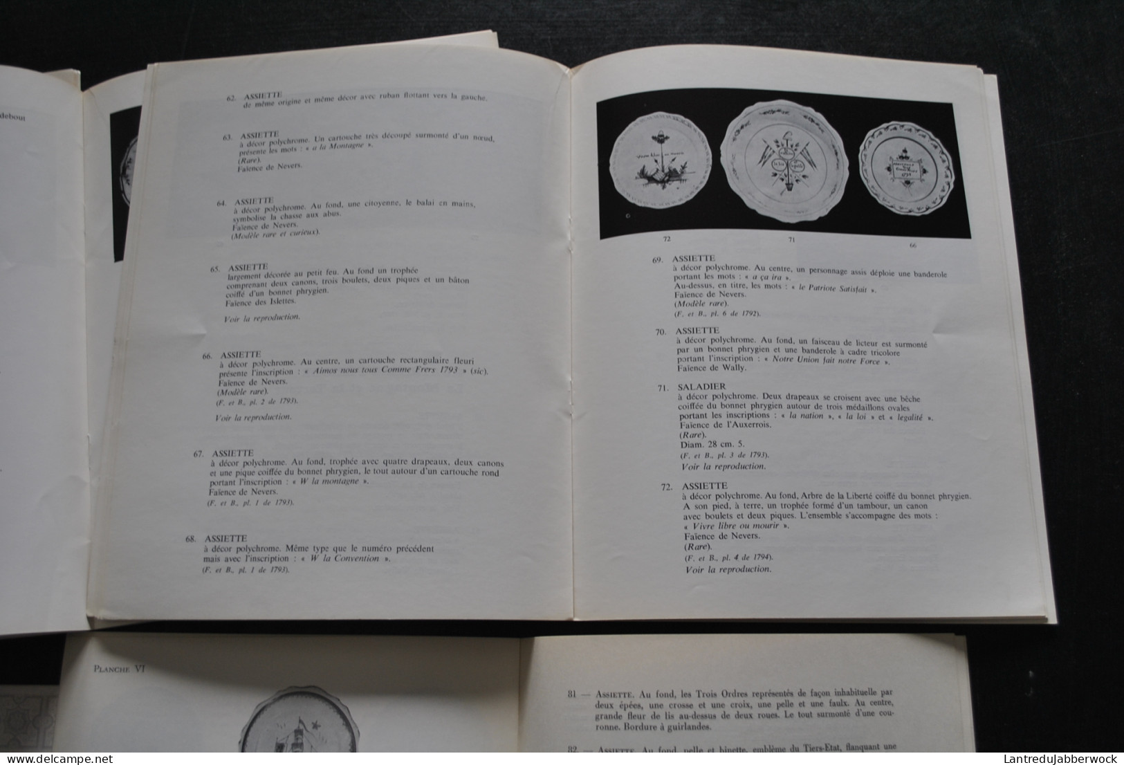 Lot 6 catalogues de vente Drouot 1967 à 1971 Faïences de l'époque révolutionnaire au Ballon Montgolfière patronymique