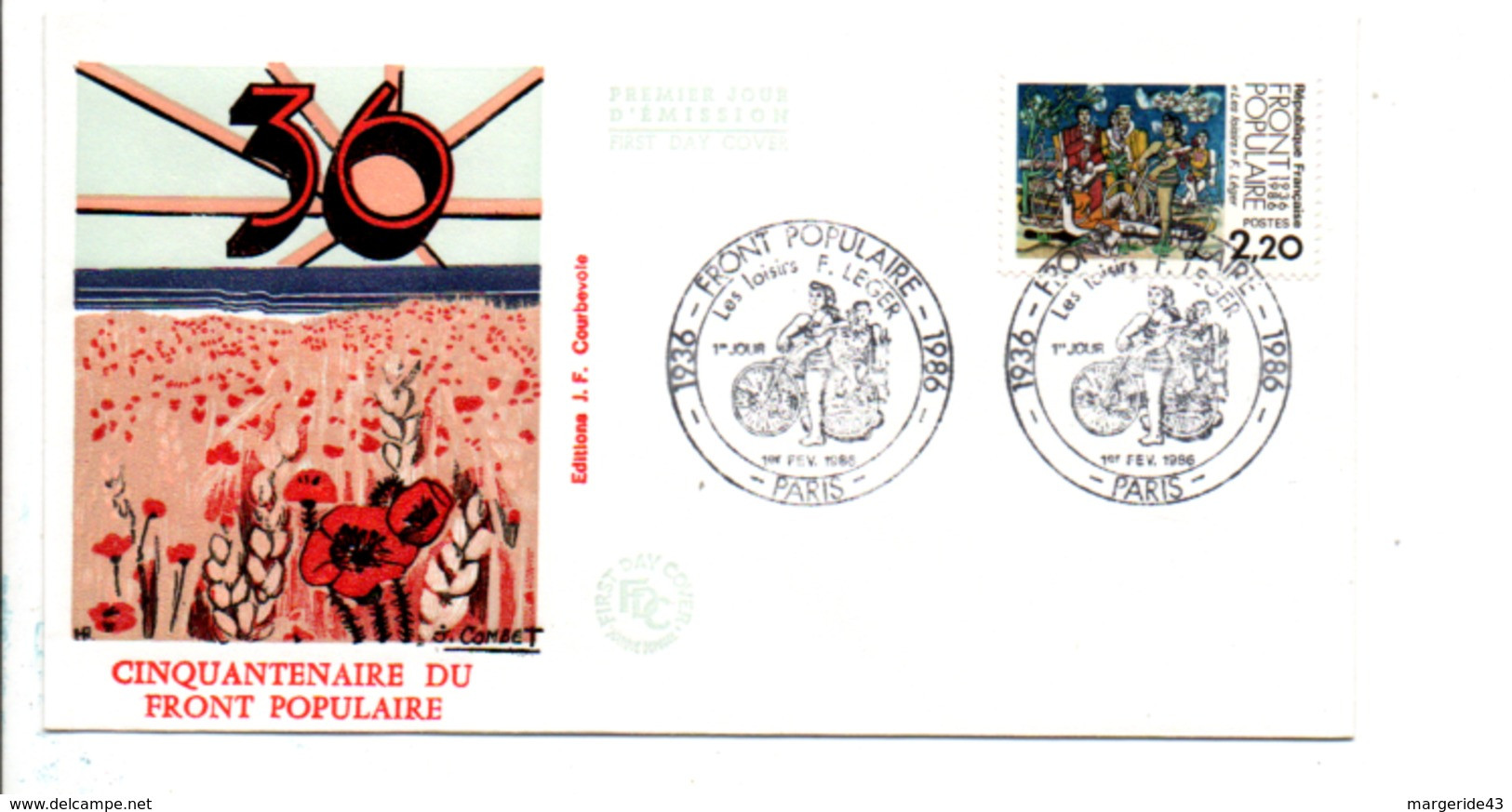 FDC 1986 FRONT POPULAIRE - 1980-1989