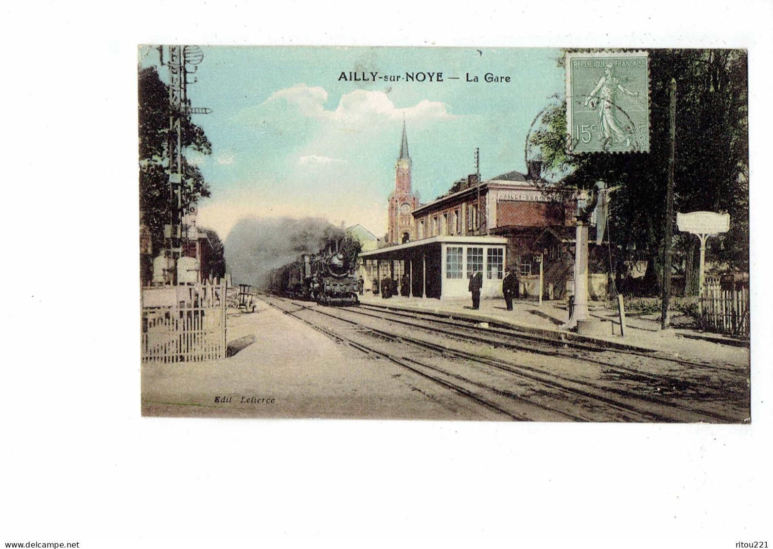 Cpa - 80 - Ailly Sur Noye - La Gare - Train Animation - 1924 - Ailly Sur Noye