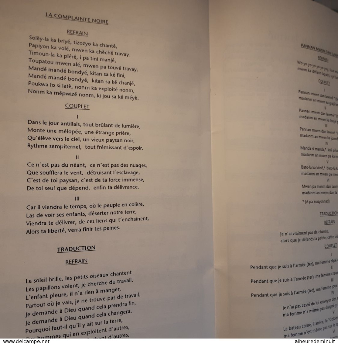 10 chansons créoles"Trussardi"vol 1"Martinique"GUADELOUPE"Biguine"la complainte noire"BAN MWEN ON TI BO