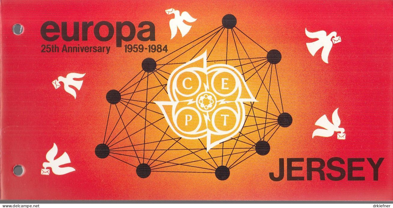 JERSEY  320-322, Postfrisch **, In Präsentationsfaltblatt Der Jersey Postal Administration, Europa: 25 Jahre CEPT, 1984 - Jersey