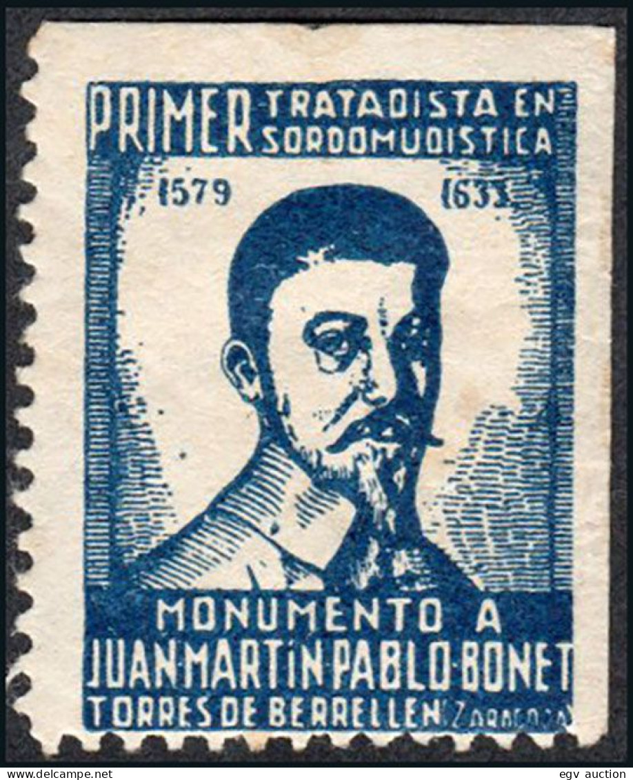 Zaragoza - Viñeta - * S/Cat. "Torres De Berrellén 1950 - Primer Tratado En Sordomudística" - Unused Stamps
