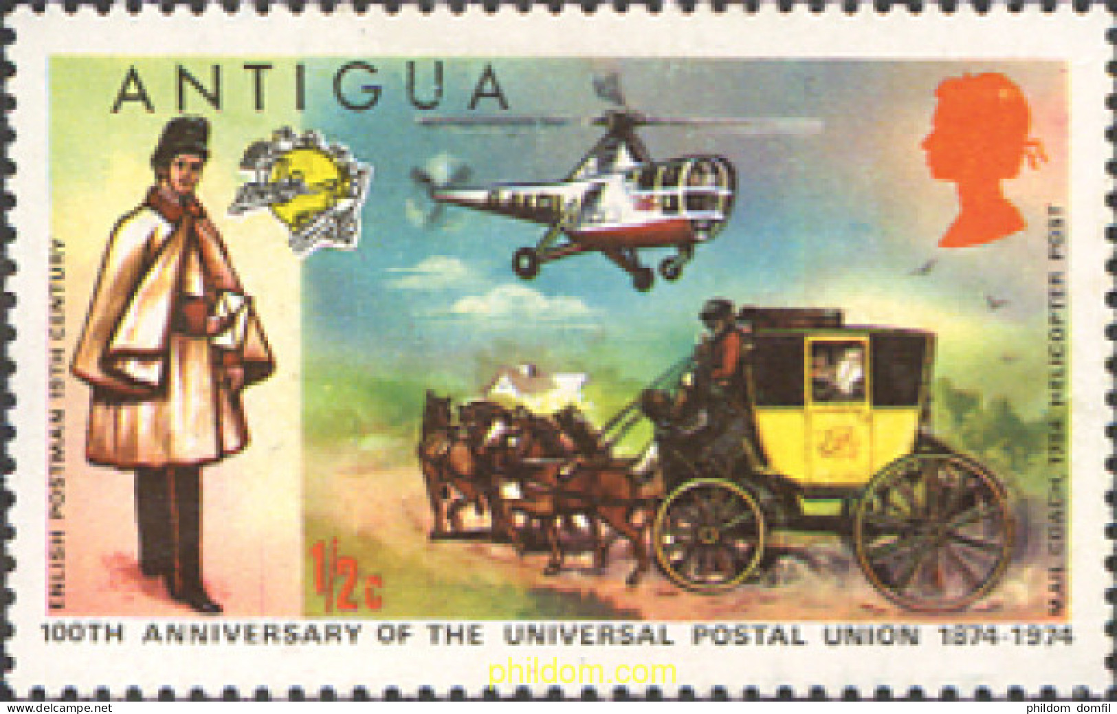244356 MNH ANTIGUA 1974 CENTENARIO DE LA UNION POSTAL UNIVERSAL - Otros & Sin Clasificación