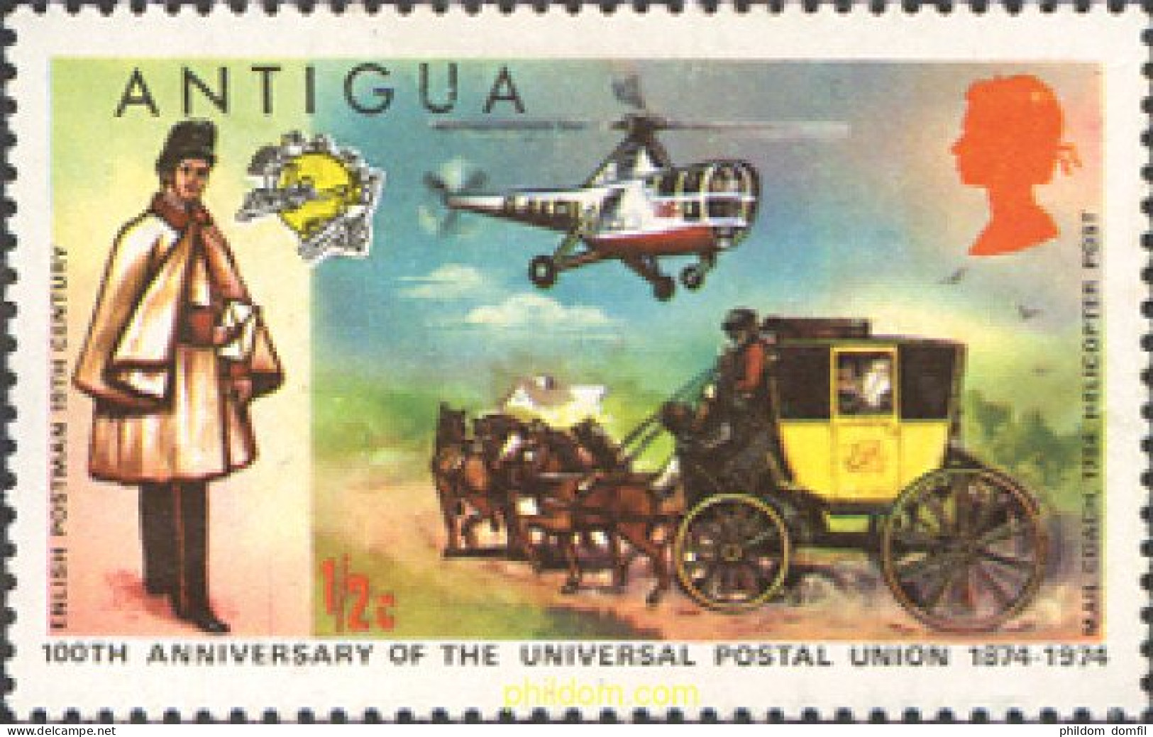 244356 MNH ANTIGUA 1974 CENTENARIO DE LA UNION POSTAL UNIVERSAL - Autres & Non Classés