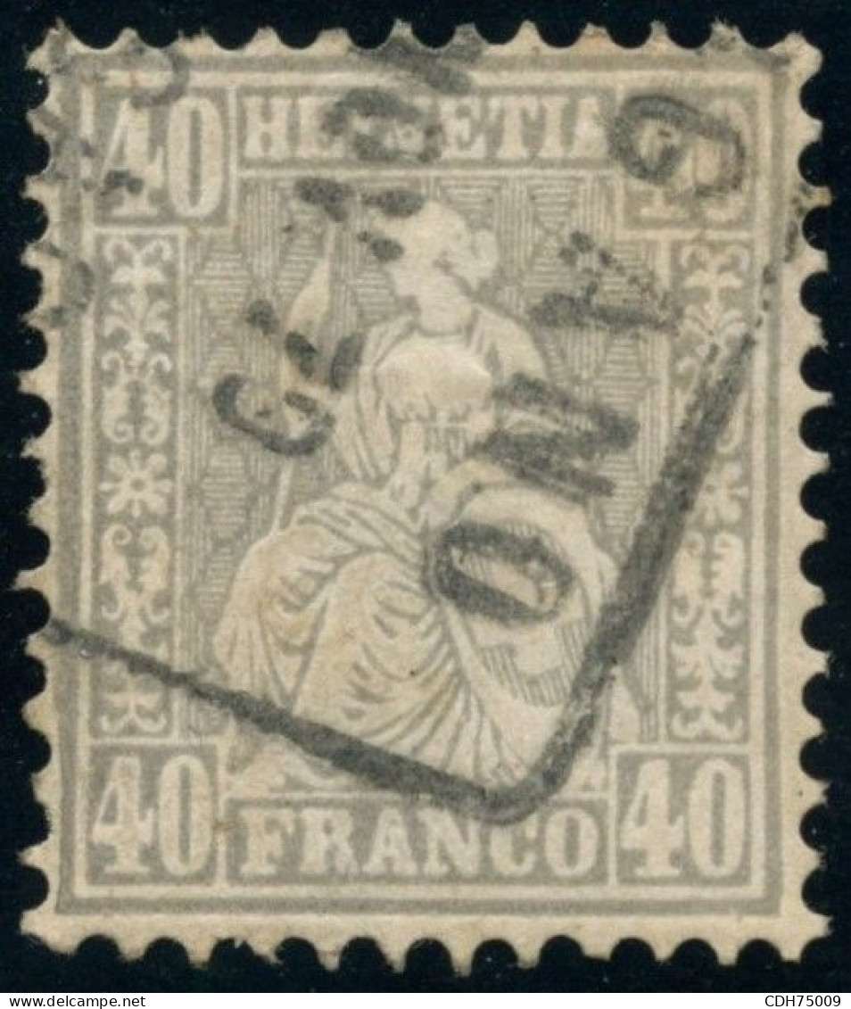 SUISSE - SBK 42  40C GRIS HELVETIA ASSISE - OBLITERE - Used Stamps
