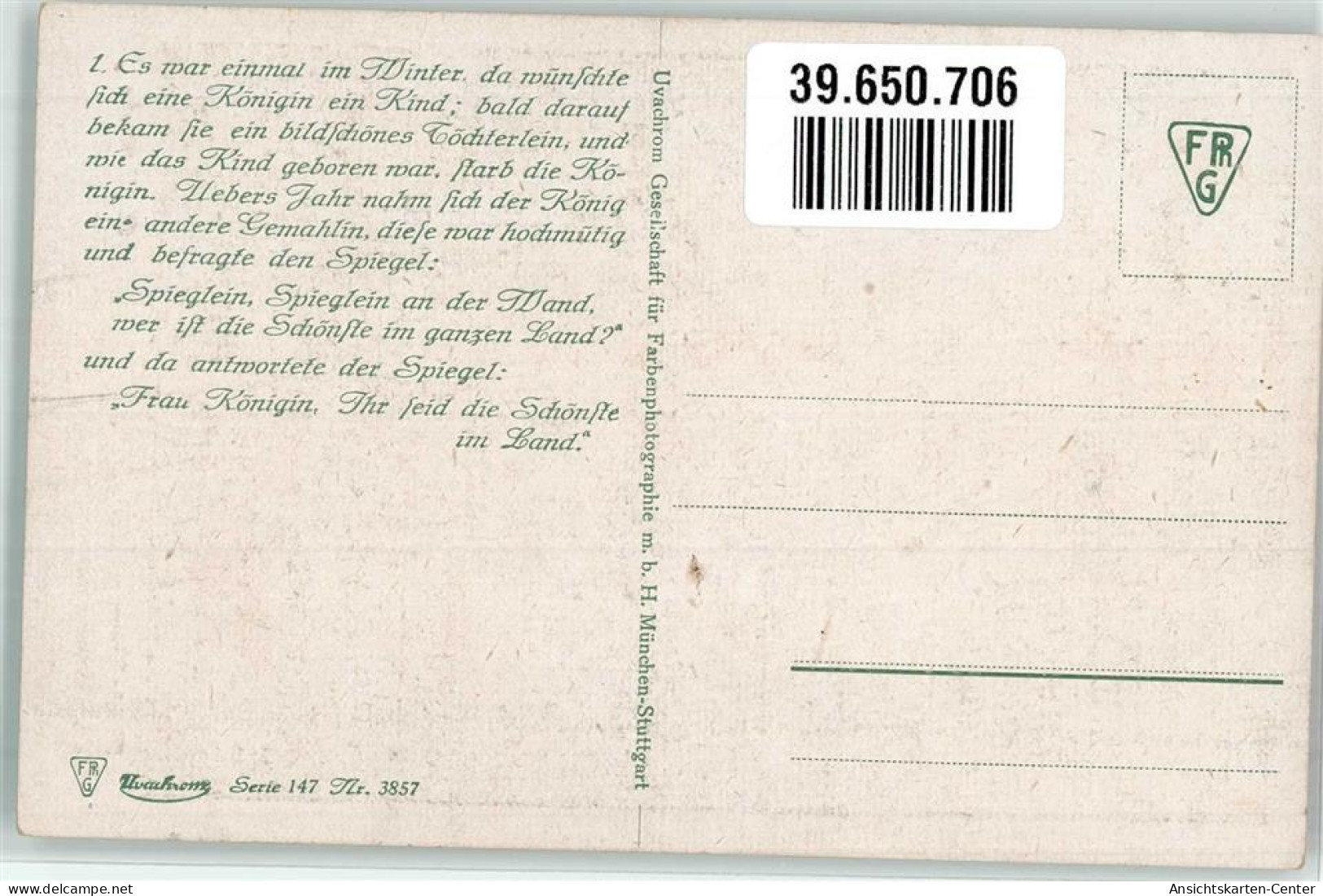39650706 - Sign. Kubel O. Koenigin Brueder Grimm Uvachrom Serie 147 Nr.3857 - Contes, Fables & Légendes