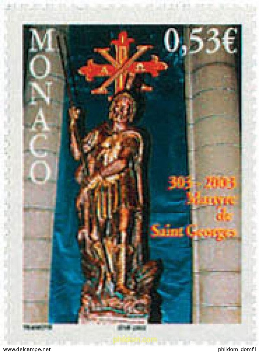 104244 MNH MONACO 2002 1700 ANIVERSARIO DEL MARTIRIO DE SAN JORGE - Ongebruikt