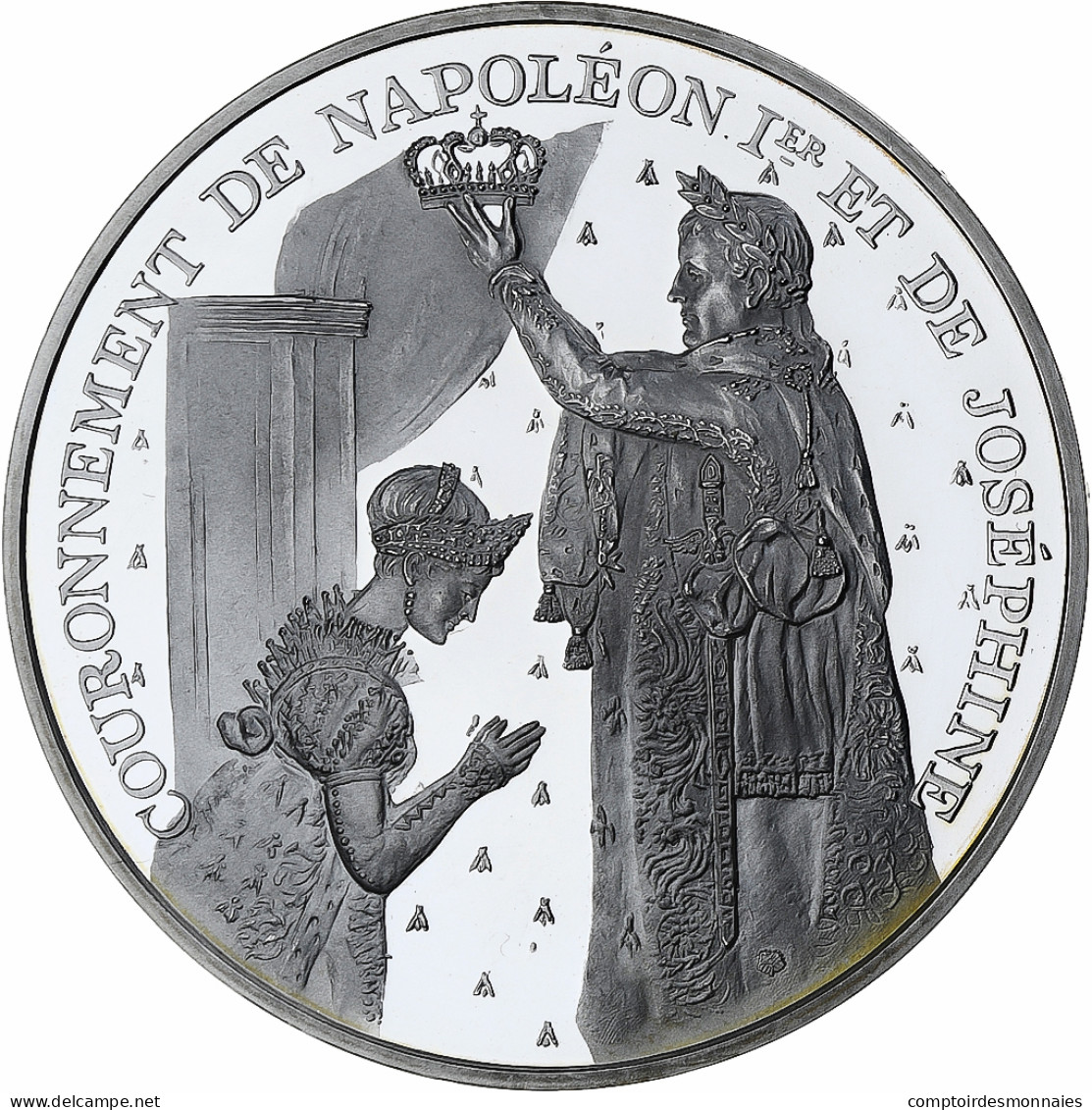 France, Médaille, Couronnement De Napoléon Ier Et Joséphine, 1989, Argent - Other & Unclassified