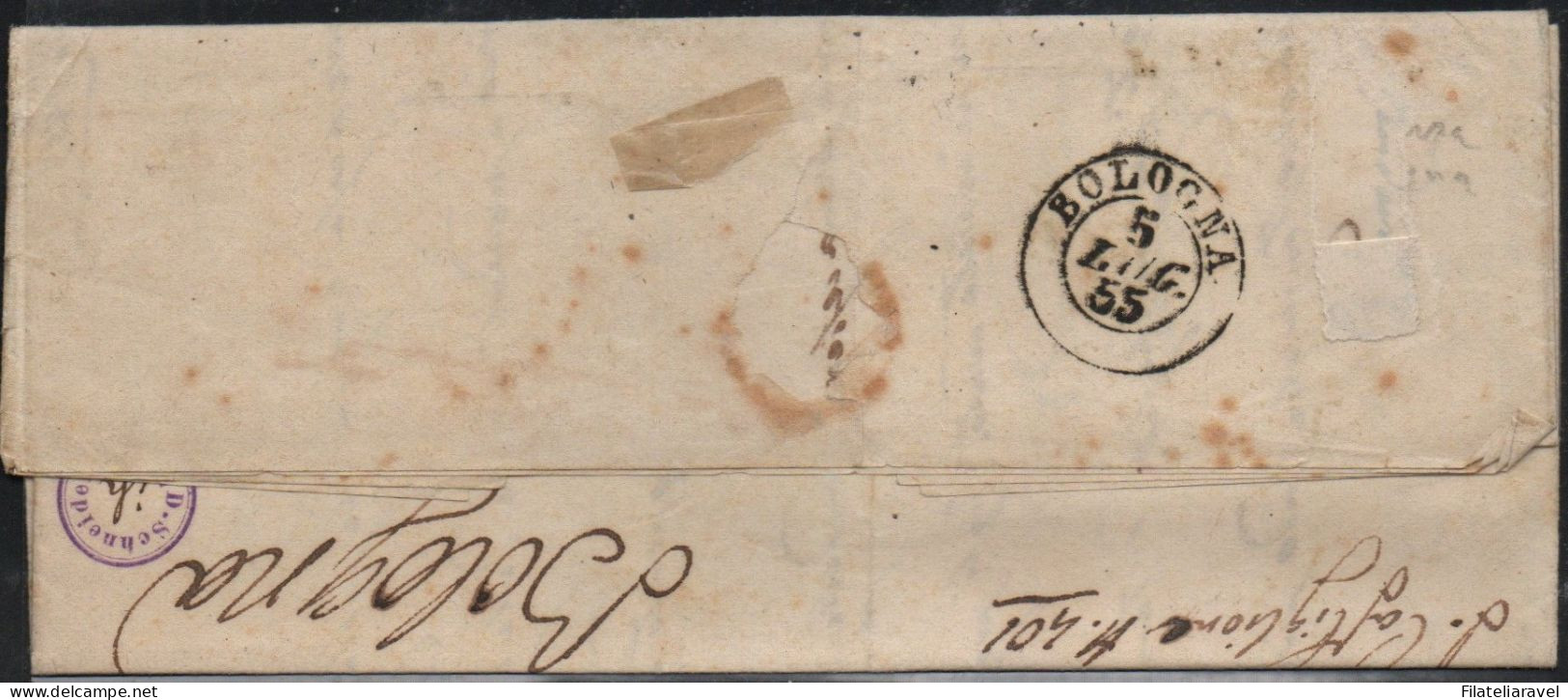 ASI -1857 - STATO PONTIFICIO - Lettera Completa Di Testo Partita Da Fulignano Il 4 Luglio 1855 E Diretta A Bologna - Papal States
