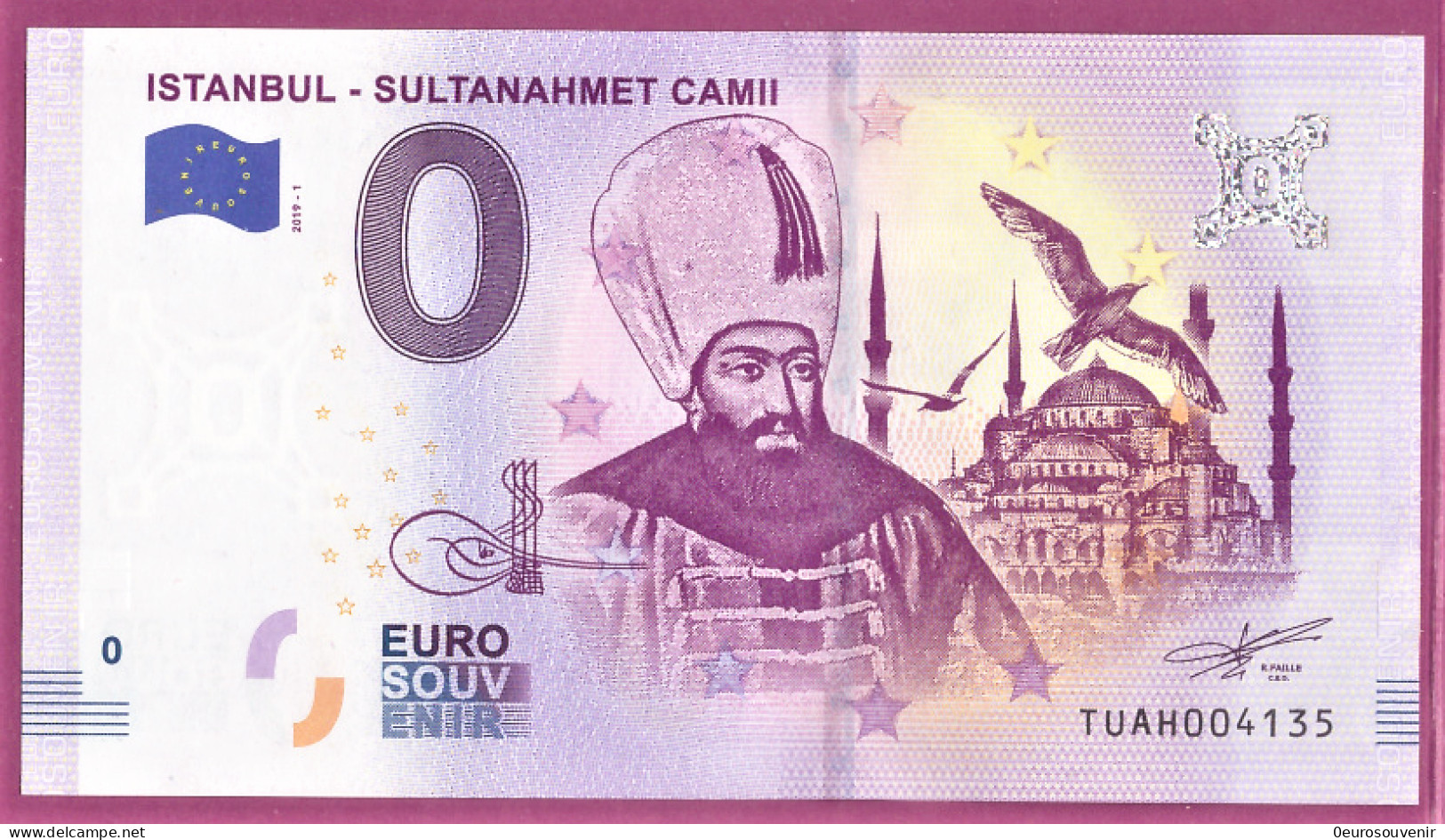 0-Euro TUAH 2019-1 ISTANBUL - SULTANAHMET CAMII - Essais Privés / Non-officiels