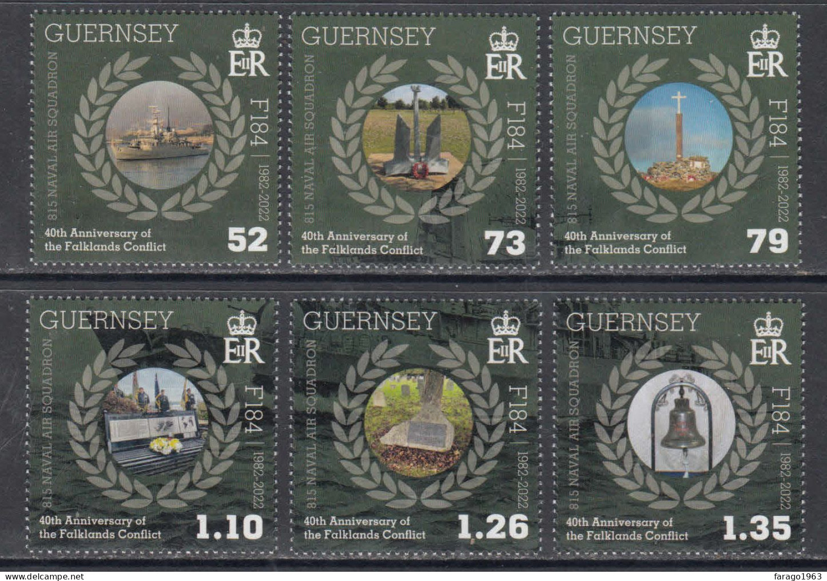 2022 Guernsey 40th Anniversary Falkland Conflict Military History Navy Ships Complete Set Of 6 MNH @ BELOW FACE VALUE - Guernsey