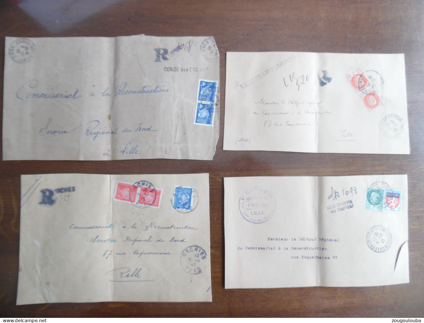 Gros Lot Collection De 140 Devant De Lettre Recommandée Provisoire, Cachet De Ville ... Année 40 - 1921-1960: Modern Period