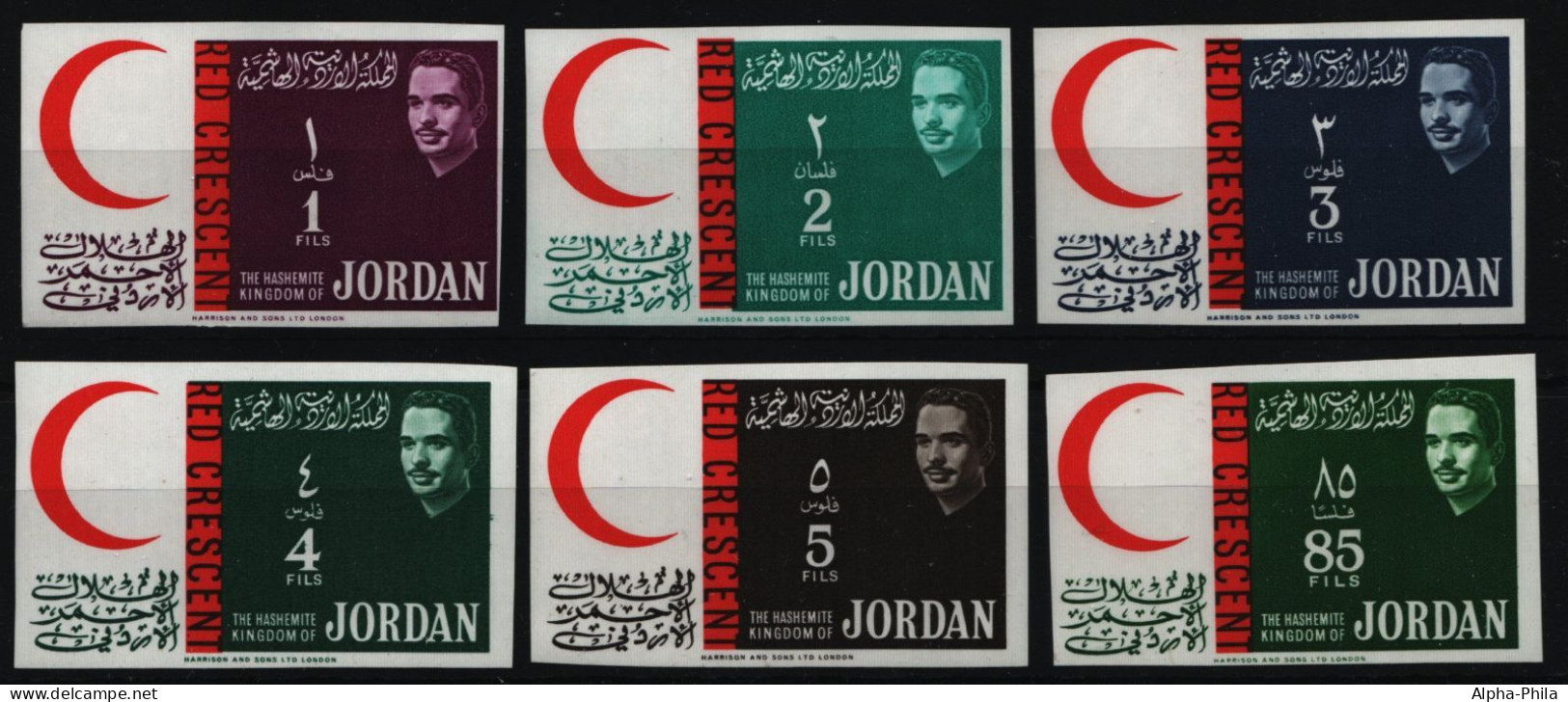 Jordanien 1963 - Mi-Nr. 402-407 B ** - MNH - Rotes Kreuz / Red Cross - Jordanië