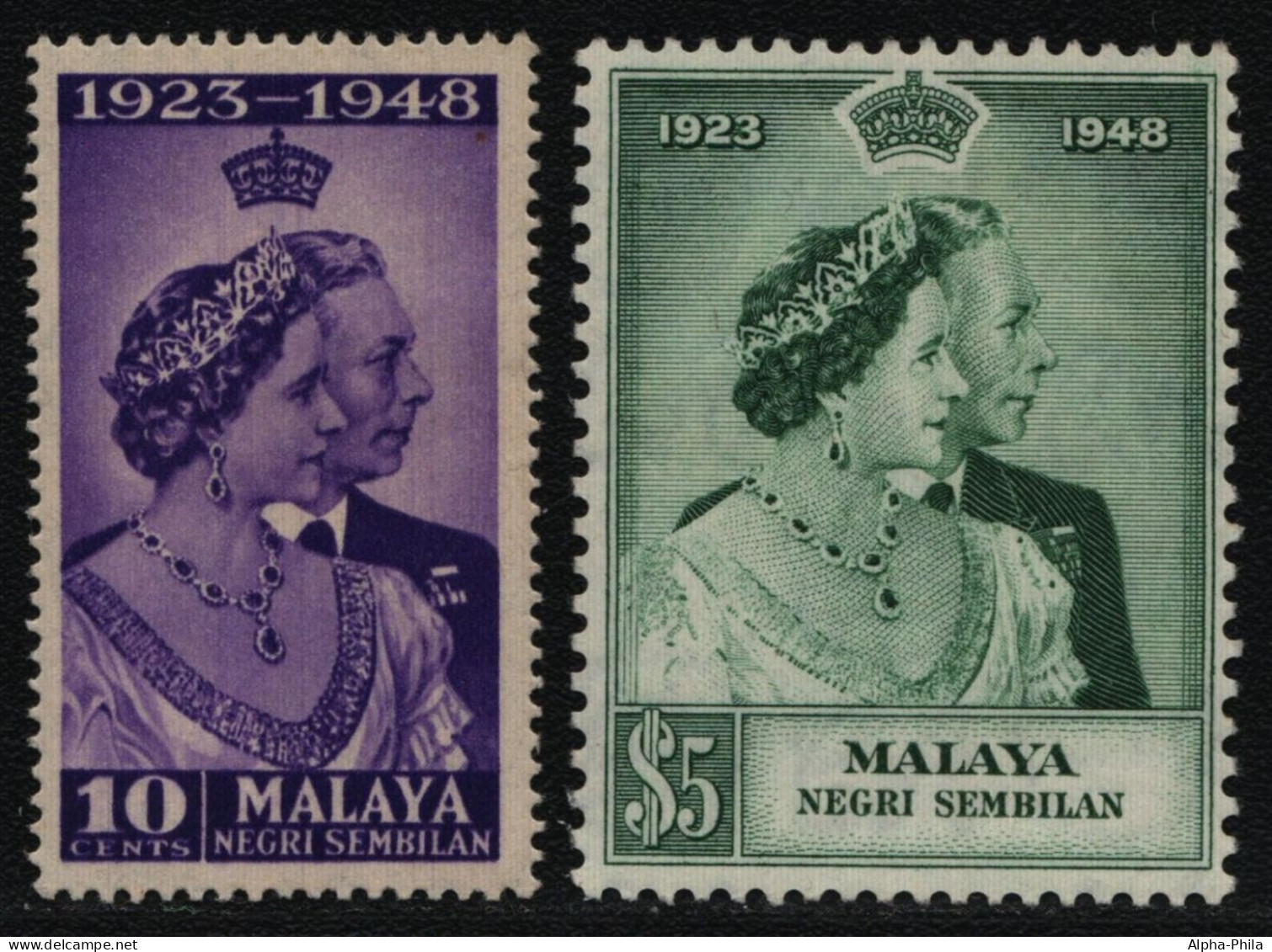 Malaya - Negri Sembilan 1948 - Mi-Nr. 39-40 ** - MNH - Silberhochzeit - Negri Sembilan