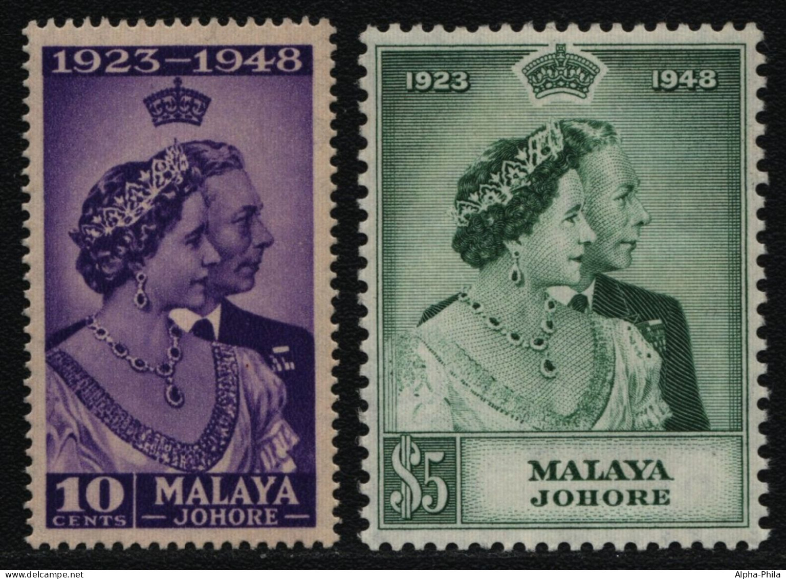 Malaya - Johore 1948 - Mi-Nr. 113-114 ** - MNH - Silberhochzeit - Sarawak (...-1963)