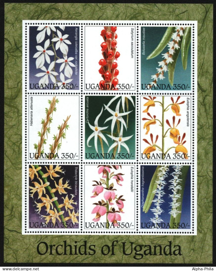 Uganda 1995 - Mi-Nr. 1635-1643 ** - MNH - Orchideen / Orchids - Ouganda (1962-...)