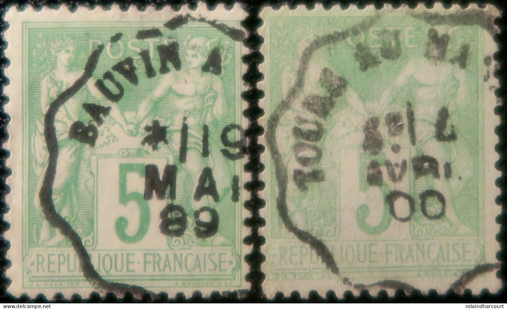 R1311/3073 - FRANCE - SAGE TYPE I N°102 + SAGE TYPE II N°106 - Cachets " CONVOYEUR " - 1876-1878 Sage (Type I)