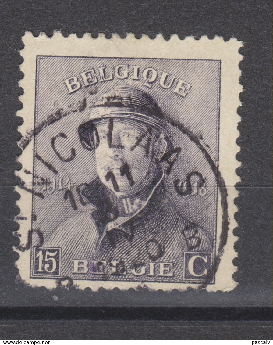 COB 169 Oblitération Centrale ST-NICOLAAS B - 1919-1920 Albert Met Helm