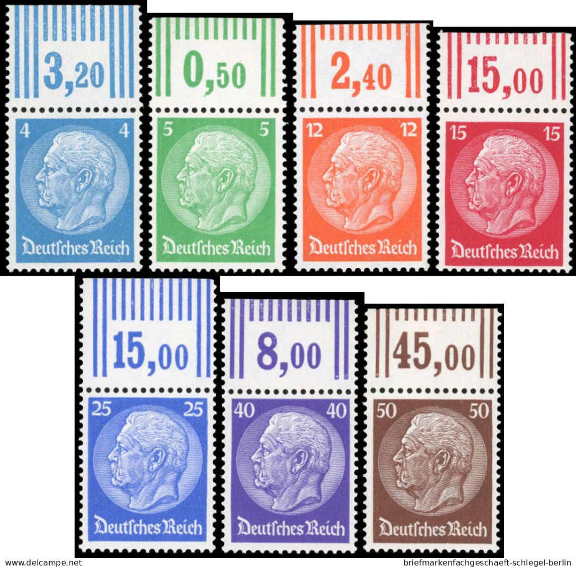 Deutsches Reich, 1932, 467-73 W OR, Postfrisch - Altri & Non Classificati