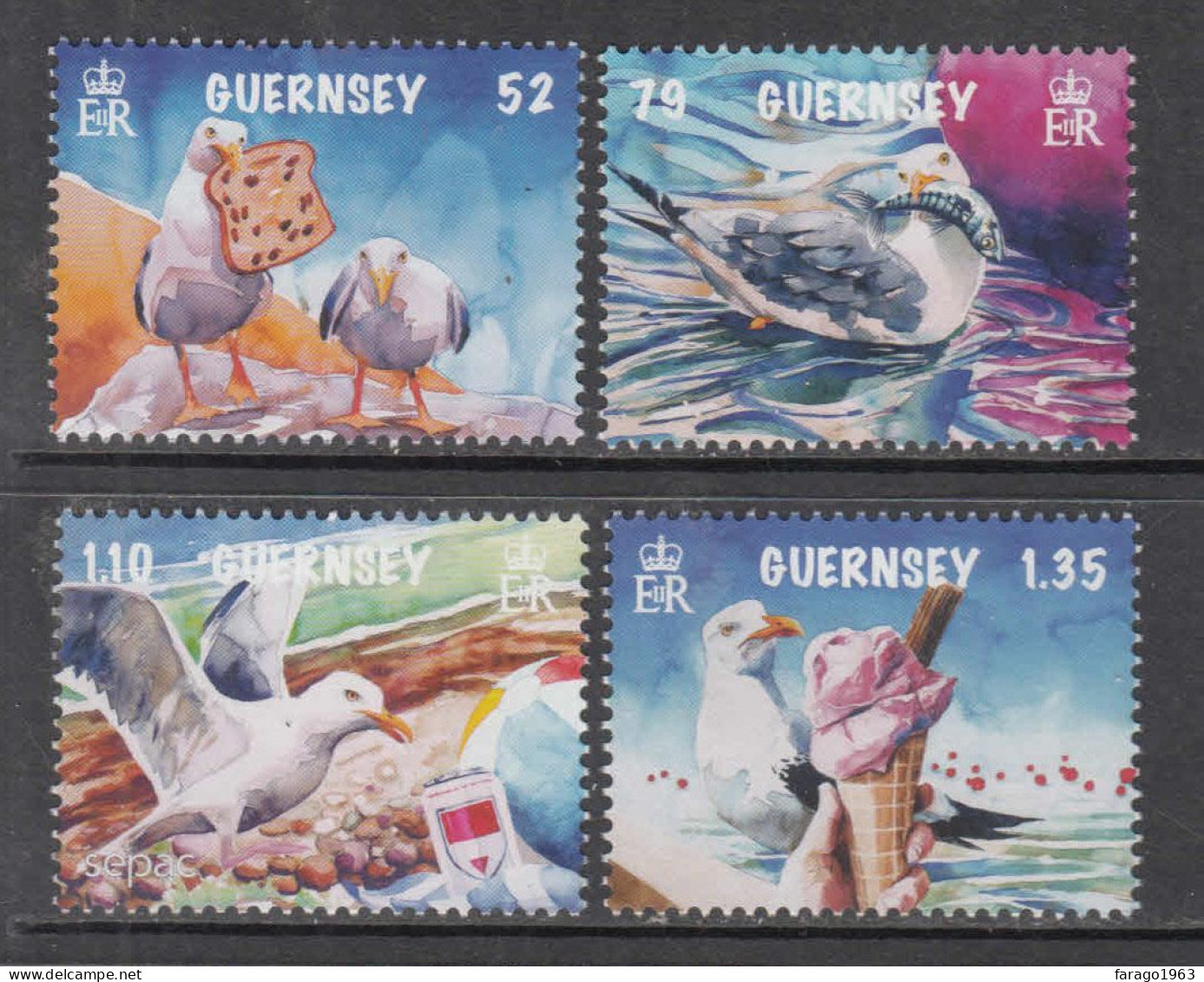 2022 Guernsey Seagulls Birds Ice Cream  Complete Set Of 4 MNH @ BELOW FACE VALUE - Guernsey