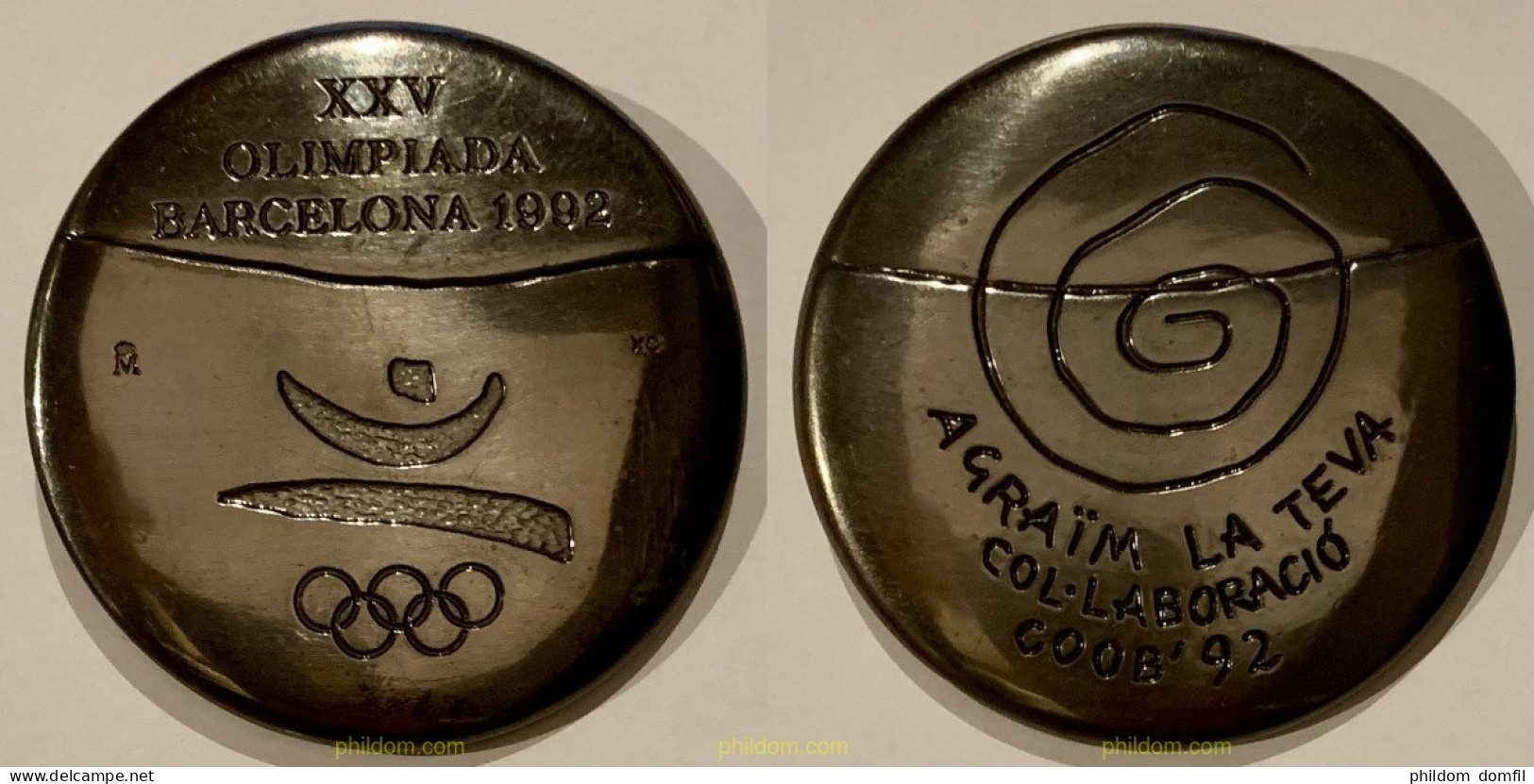 MEDALLA OFICIAL CONMEMORATIVA XXV OLIMPIADA BARCELONA 1992 VOLUNTARIOS - Zonder Classificatie