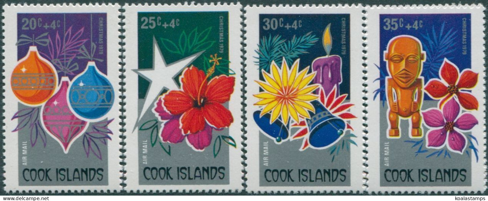 Cook Islands 1979 SG671-674 Christmas Airmail Surcharges Set MNH - Cookeilanden