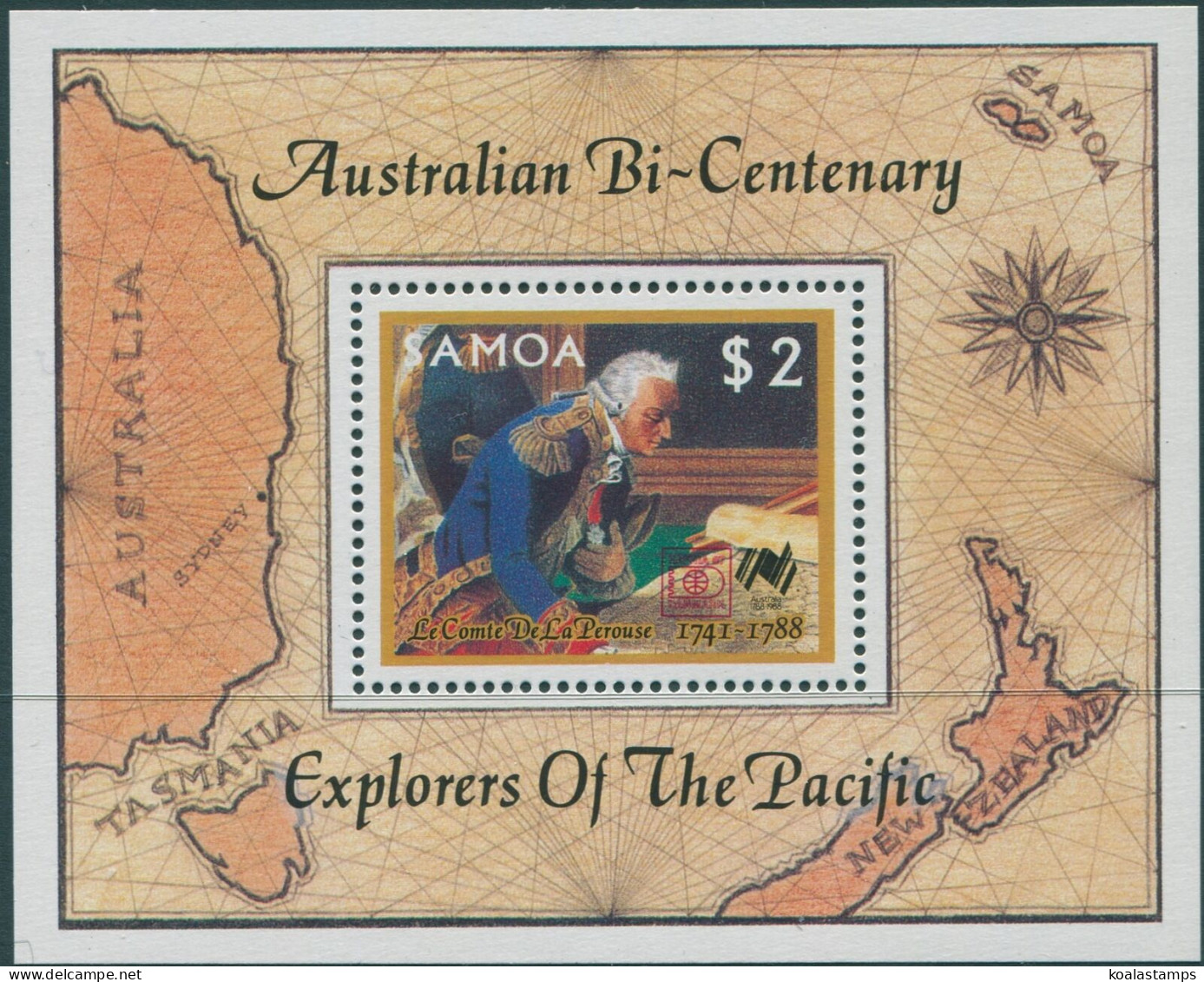 Samoa 1987 SG763 Australia Bicentenary Hafnia Ovpt MS MNH - Samoa