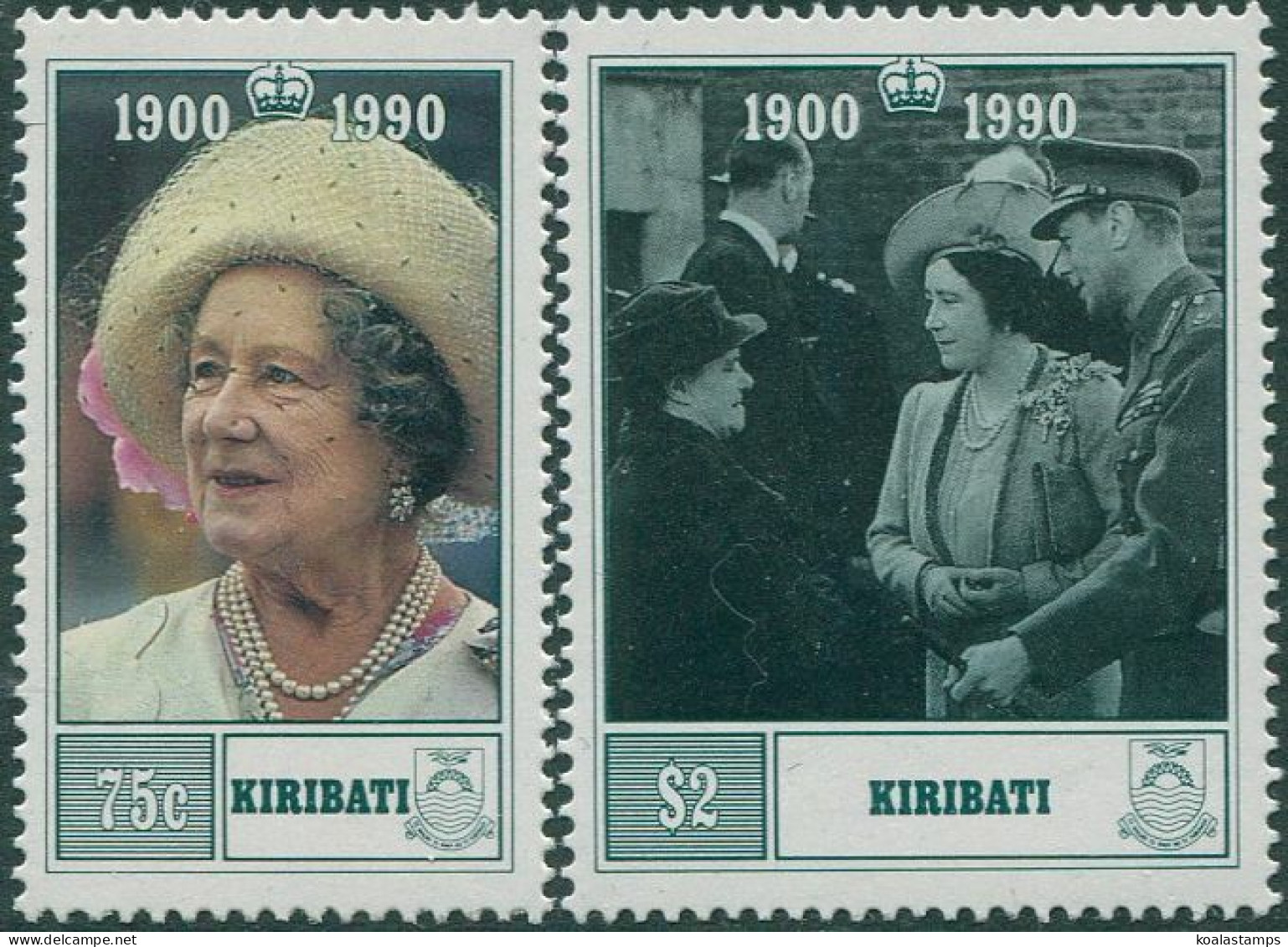 Kiribati 1990 SG341-342 Queen Mother 90th Birthday Set MNH - Kiribati (1979-...)