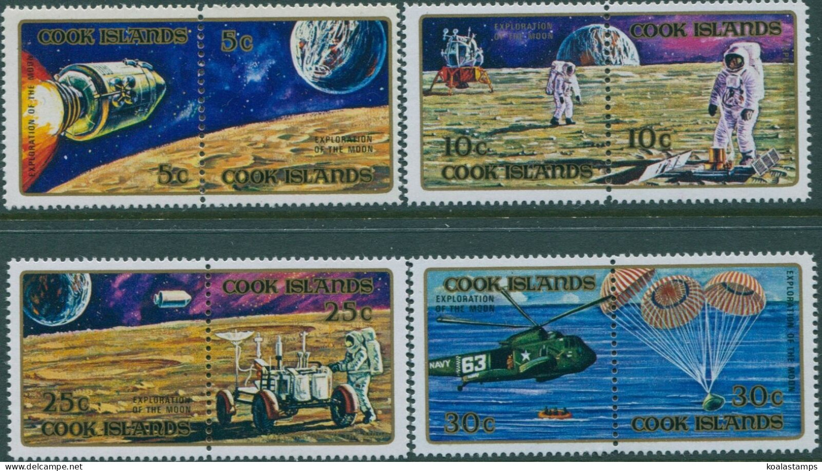 Cook Islands 1972 SG383-390 Apollo Moon Landing Set MNH - Cook