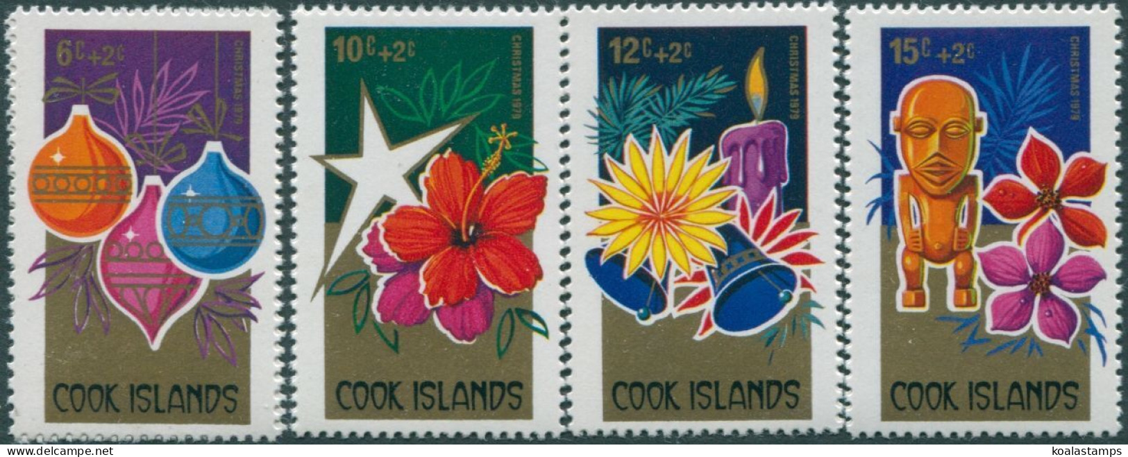 Cook Islands 1979 SG667-670 Christmas Surcharges Set MNH - Cook