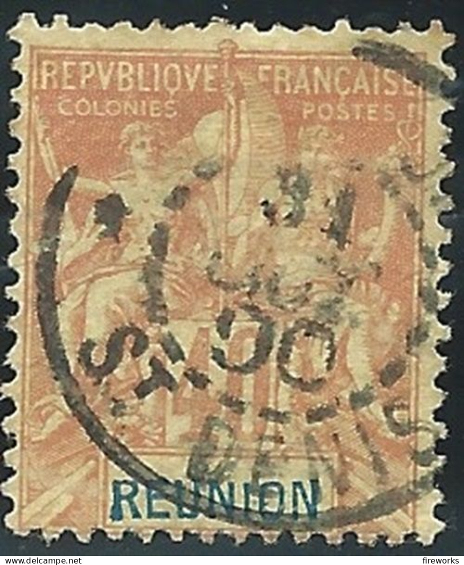 [1891] 2 Timbres Réunion - Colonie Française - 1891 - YT N° 41 - Neuf Et Oblit. - Gebruikt