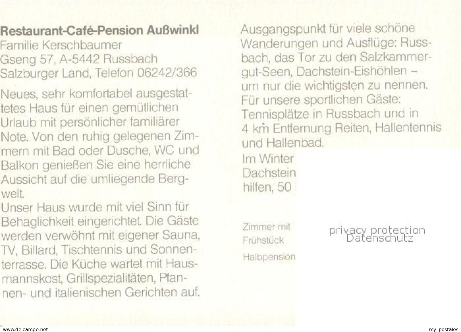 73641414 Russbach Pass Gschuett Pension Ausswinkl Restaurant Cafe Winterpanorama - Other & Unclassified