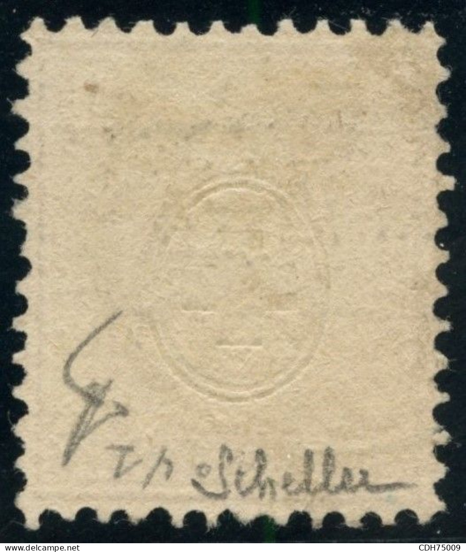 SUISSE - SBK 36b  1F BRONZE JAUNATRE HELVETIA  ASSISE - OBLITERE - SIGNE SCHELLER - Used Stamps