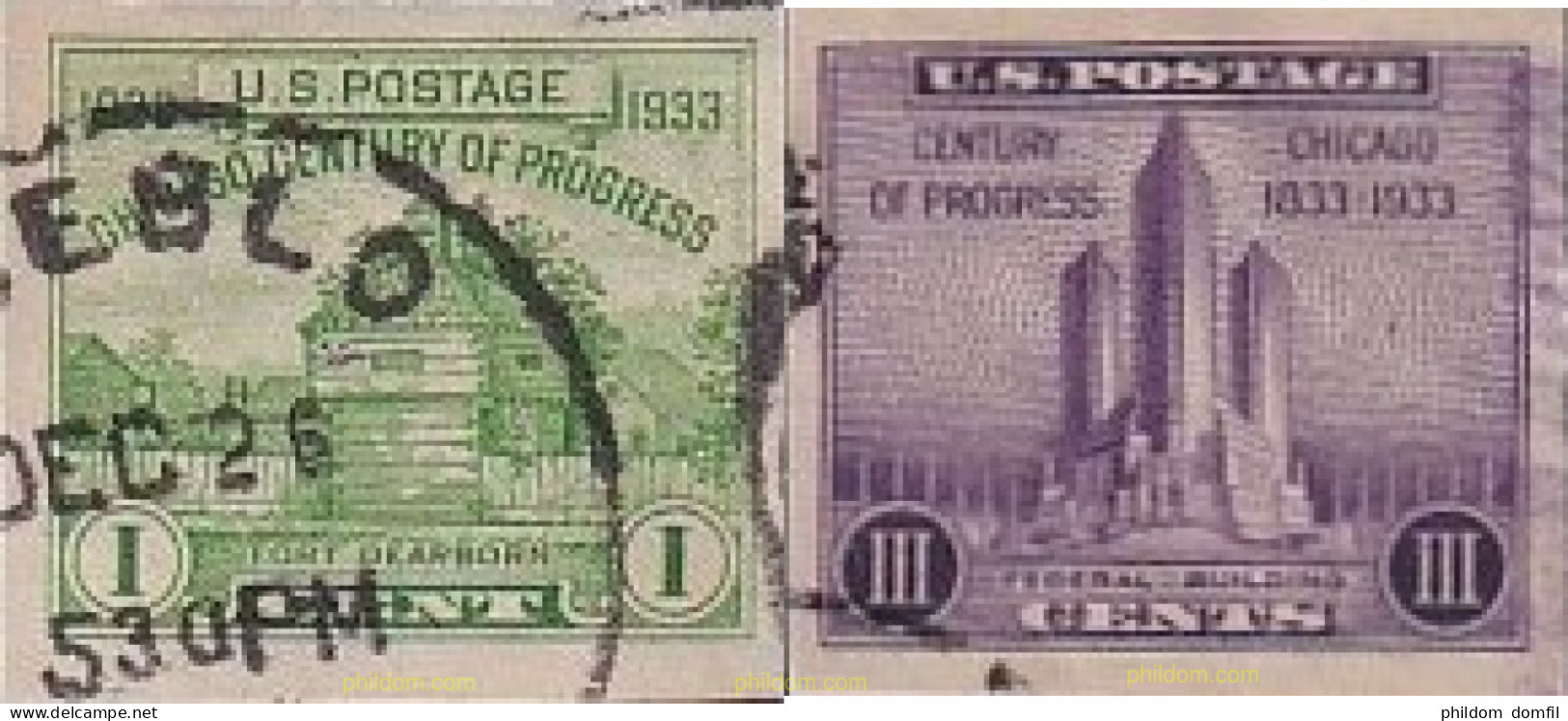 723931 USED ESTADOS UNIDOS 1933 EXPOSICION FILATELICA EN CHICAGO - UN SIGLO DE PROGRESO - Unused Stamps