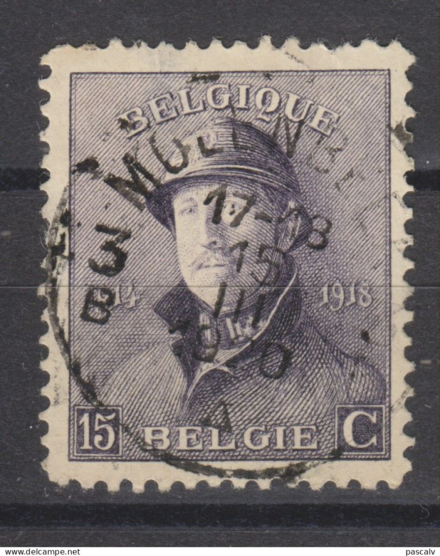COB 169 Oblitération Centrale MOLENBEEK 3B - 1919-1920 Roi Casqué
