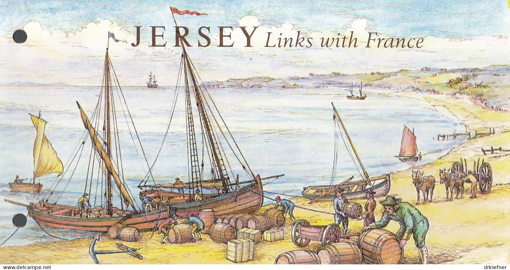 JERSEY 282-287, Postfrisch **, In Präsentationsfaltblatt Der Jersey Postal Administration, Verbindung Zu Frankreich 1982 - Jersey