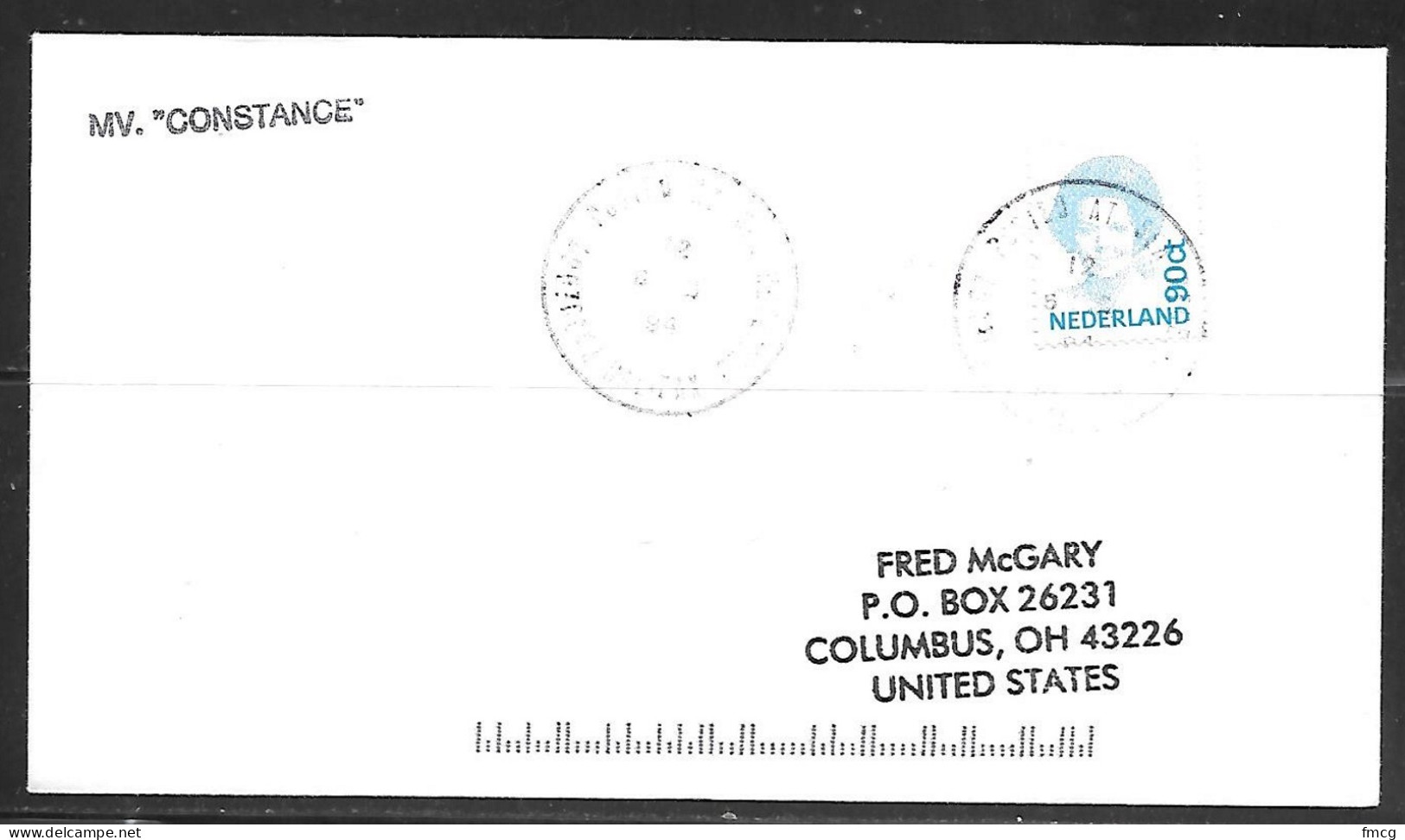 1994 Paquebot Cover, Netherlands Stamp Used At Halifax, Nova Scotia Canada - Covers & Documents