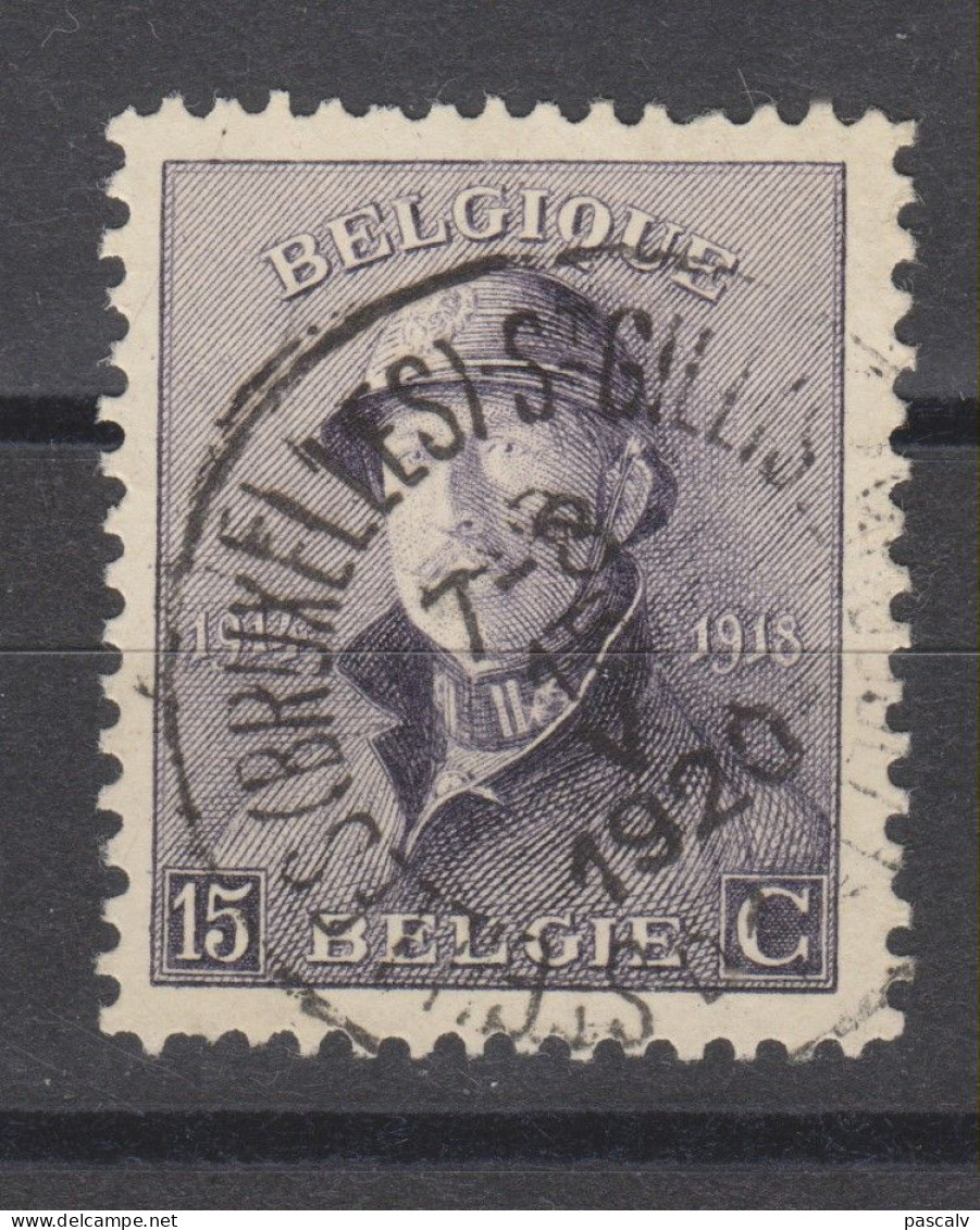 COB 169 Oblitération Centrale ST-GILLES (BRUXELLES) 1 - 1919-1920 Behelmter König