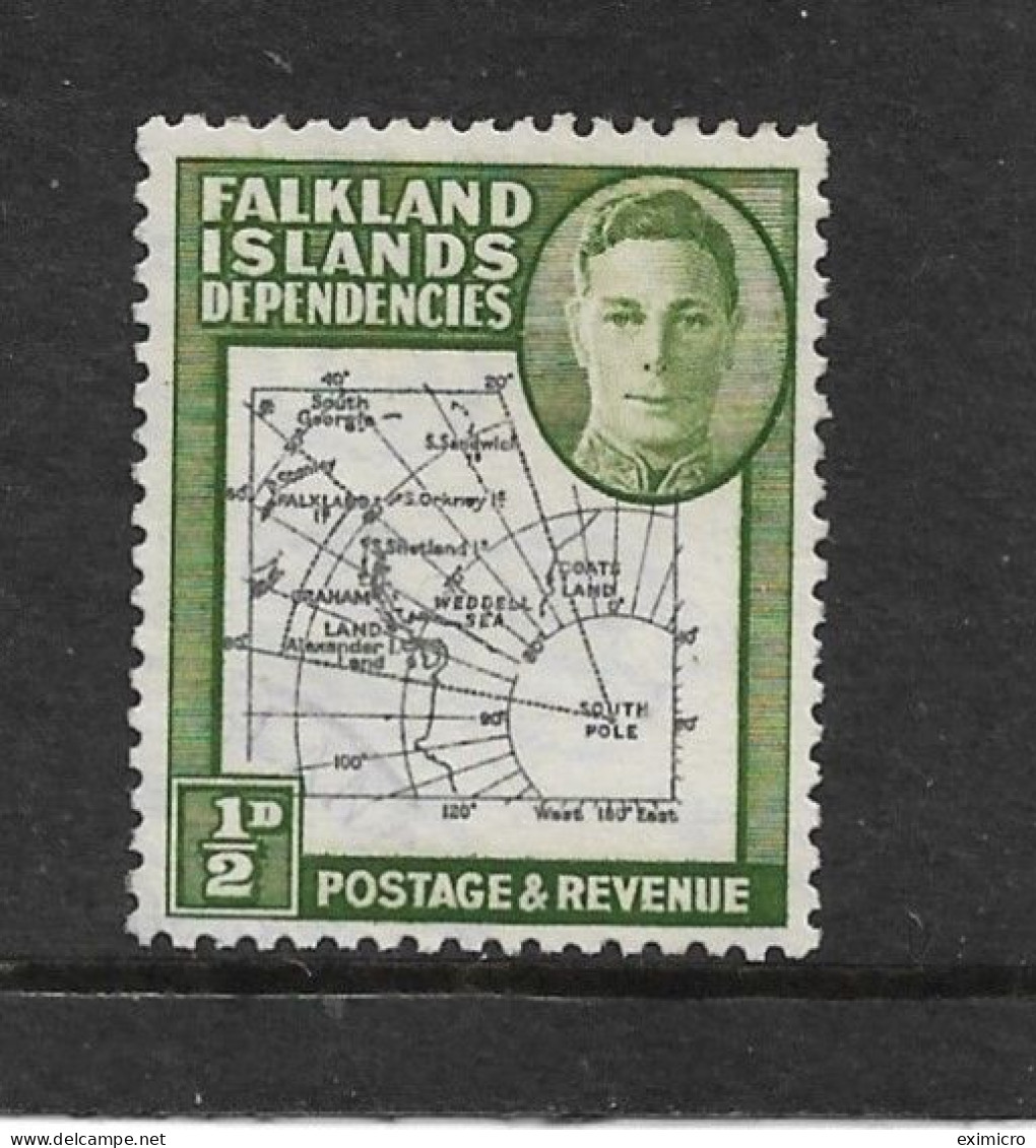 FALKLAND ISLANDS DEPENDENCIES 1946 ½d SG G1aa 'Extra Island' Variety FINE USED Cat £325 - Falklandinseln