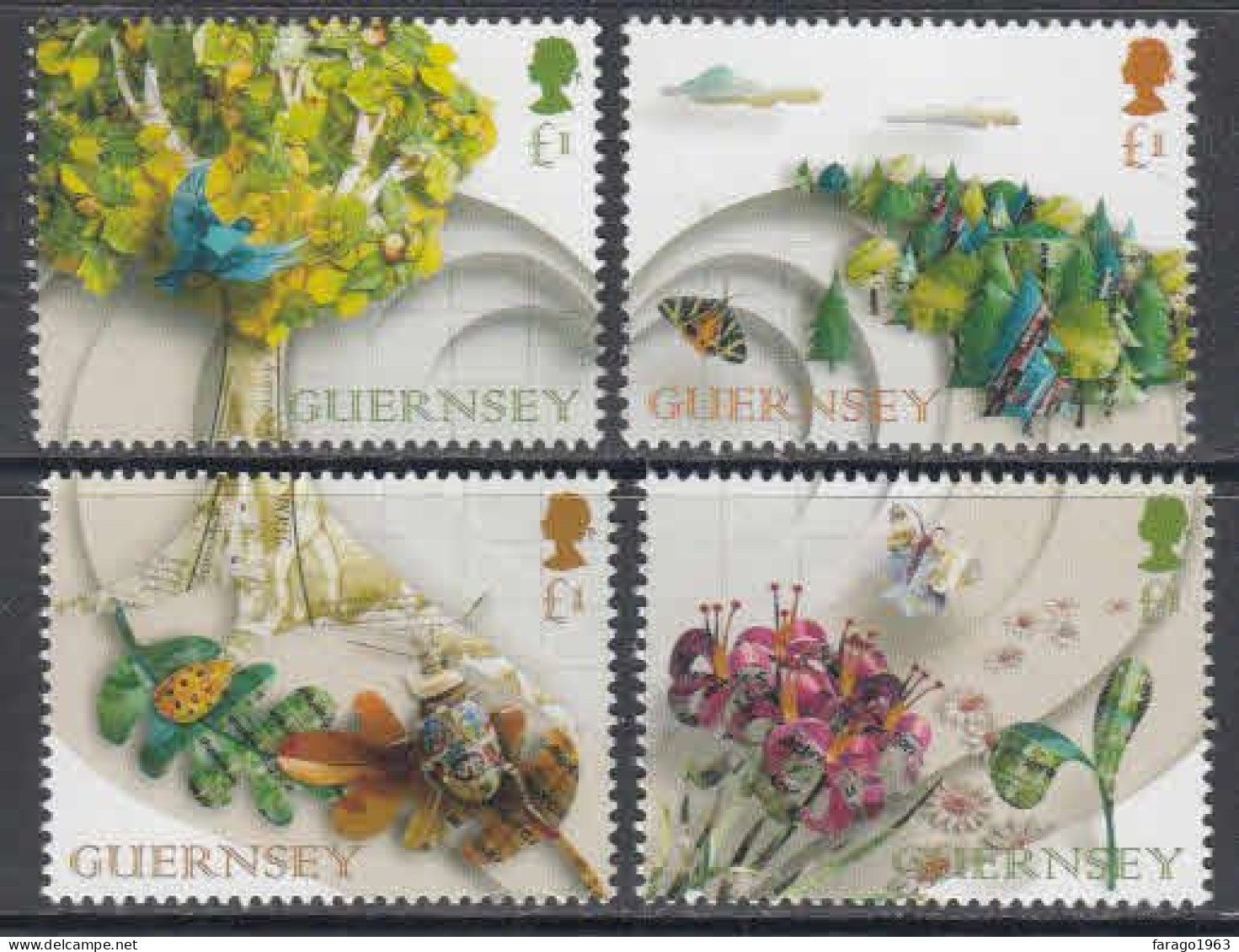 2022 Guernsey Heart Of The Forest Insects Butterflies  Complete Set Of 4 MNH @ BELOW FACE VALUE - Guernesey