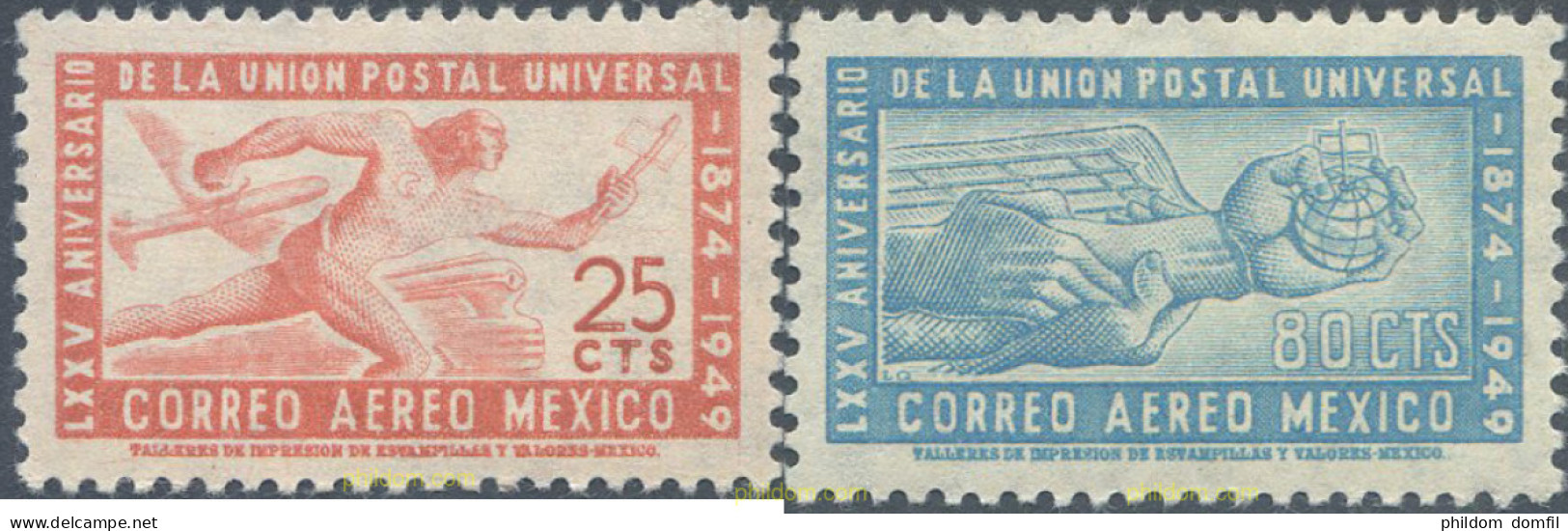 657912 HINGED MEXICO 1950 75 ANIVERSARIO DE LA UPU - Mexico