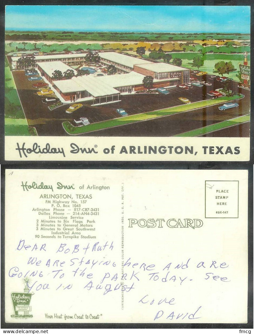 Texas, Arlington, Holiday Inn, Writing On Back - Autres & Non Classés