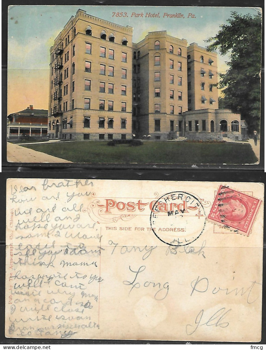 Franklin PA, Park Hotel Postcard - Otros & Sin Clasificación