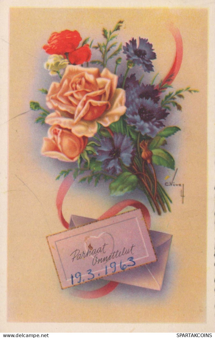 FLOWERS Vintage Ansichtskarte Postkarte CPSMPF #PKG110.DE - Fiori