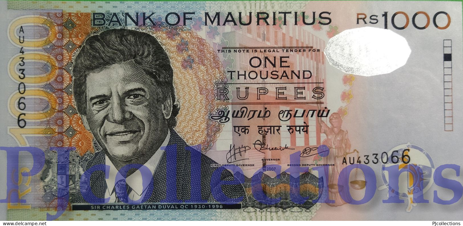 MAURITIUS 1000 RUPEES 2007 PICK 59d UNC - Mauritius
