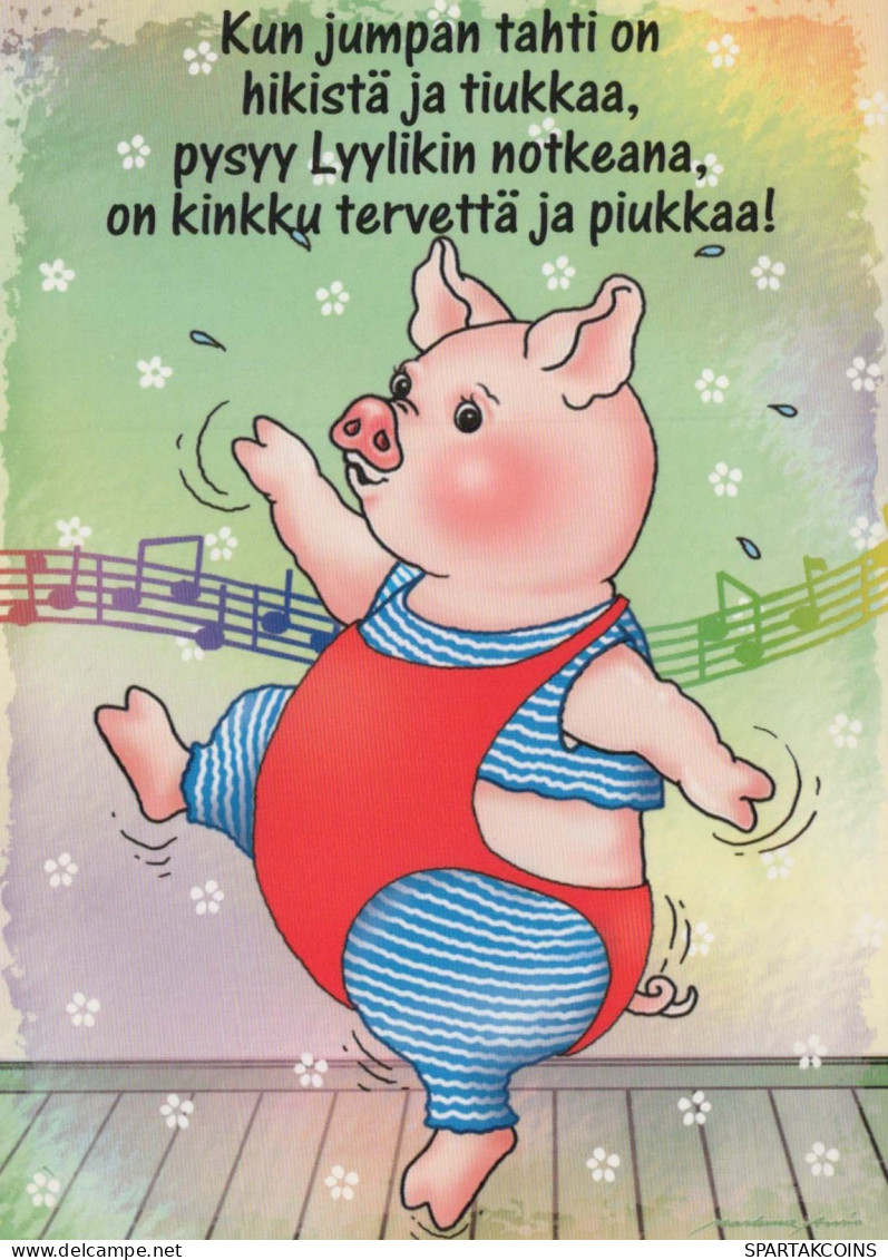 PIGS Tier Vintage Ansichtskarte Postkarte CPSM #PBR755.DE - Schweine