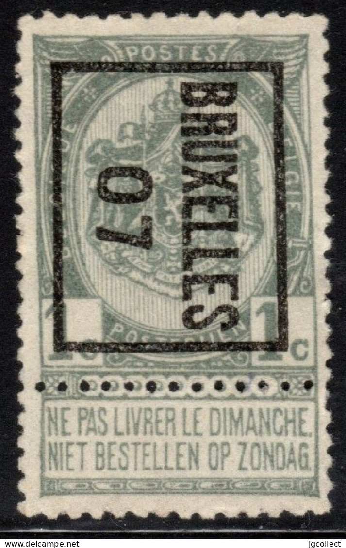 Typo 3B (BRUXELLES 07) - O/used - Typos 1906-12 (Armoiries)
