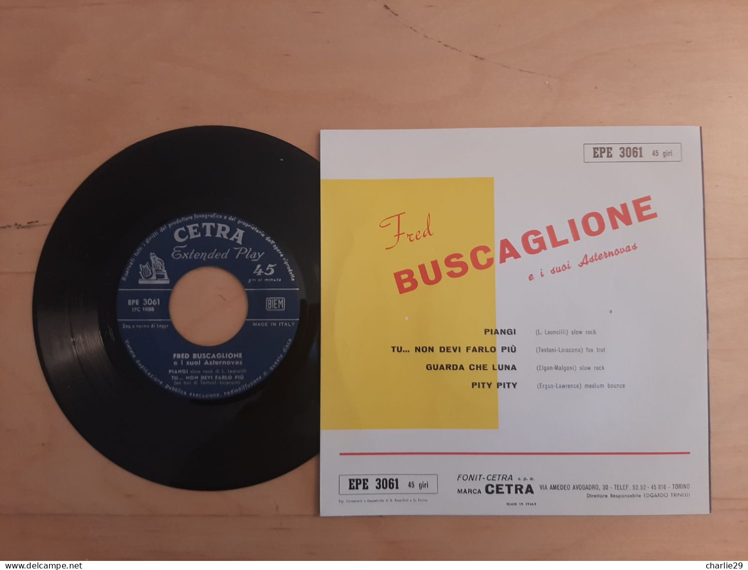 Fred Buscaglione E I Suoi Asternovas - Vinile 45 Giri - Anno 1959 - Sonstige - Italienische Musik