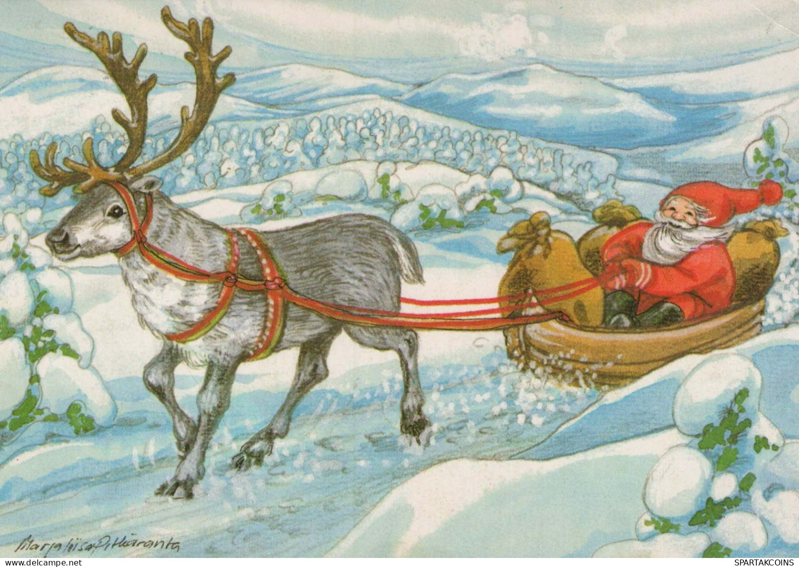 WEIHNACHTSMANN SANTA CLAUS Neujahr Weihnachten Vintage Ansichtskarte Postkarte CPSM #PBL571.DE - Santa Claus