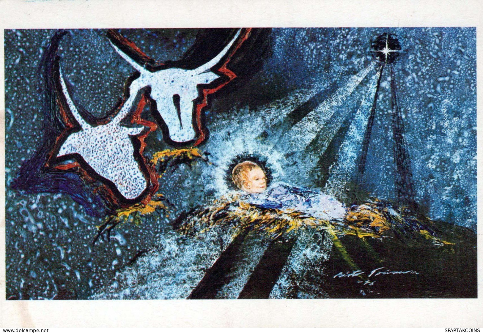 JESUS CHRISTUS Jesuskind Weihnachten Vintage Ansichtskarte Postkarte CPSM #PBB980.DE - Jesus